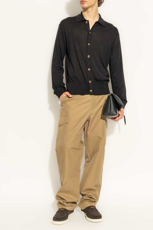 トップス vintage made in italyVERSACE cardigun ea Black Cardigan with collar Versace - Vitkac Canada